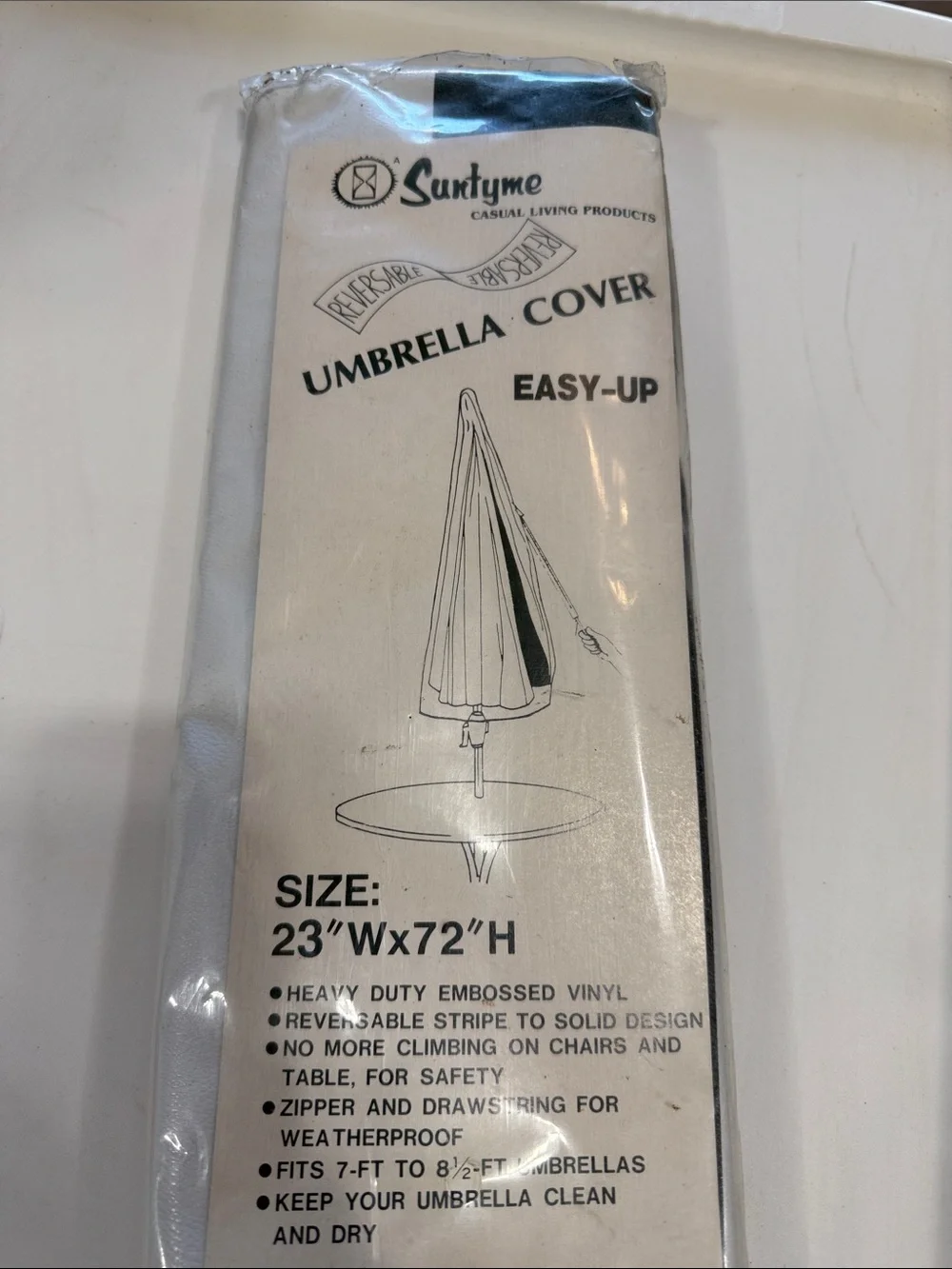 Suntyme Umbrella Cover Easy-Up in white/Green